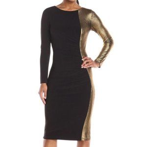 ANNE KLEIN Metallic Ruched Sheath Dress size8
